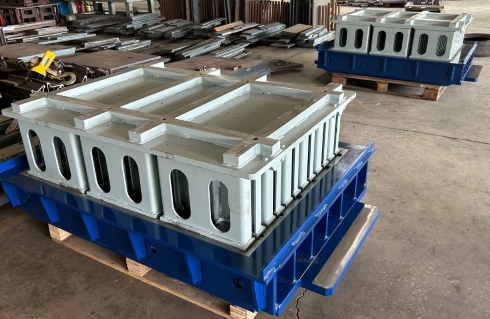 Concrete hollow block mould in Abu Dhabi U.A.E.